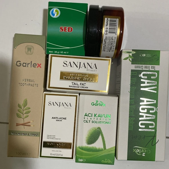 6 LI SAĞLIK PAKETİ,ÜRÜN SETİ(KUYRUK YAĞLI KREMİ,VİKS,ACI KAVUN ,DİŞ MCN,AKNE KARŞITI ,ÇAY AĞACI KRM ürün görseli 1