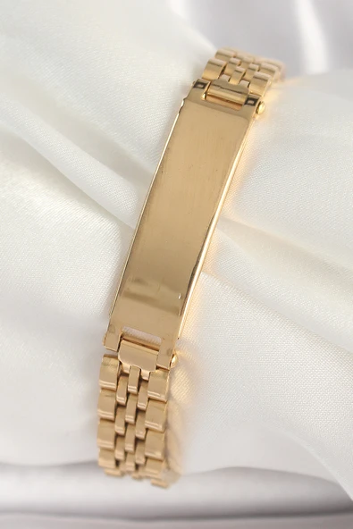 316L Çelik Gold Renk Zincir Künye Model Erkek Bileklik - TJ-EB3719 ürün görseli 1