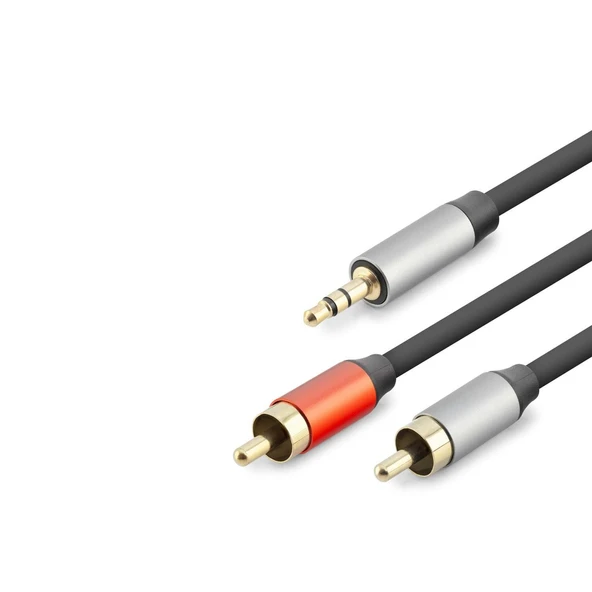 3.5 Mm To 2Rca Kablo 2Lıne Gold 1.5M Siyah HDX1073 ürün görseli 1