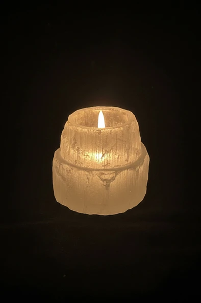 Doğal Beyaz Selenit Tealight Mumluk 44 ürün görseli 1