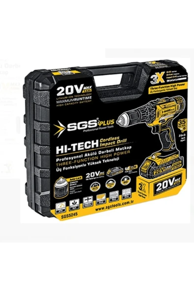 Akülü Darbeli Matkap Seti TEK Akülü 20 Volt -1.5 Amper Sgs 5245 ürün görseli 1