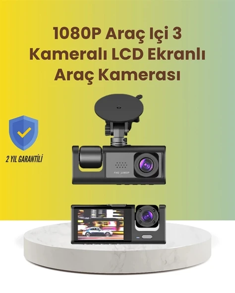 TA-01 2.0 İnç Ekranlı 3 Kanallı Araç Kamerası P125105S246 ürün görseli 1