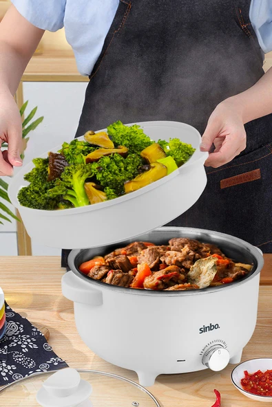 Sinbo Sco-5061  700w 3 Litre Çok Fonksiyonlu Buharlı Pişirici Güveç, Pilav, Çorba, Haşlama ürün görseli 1