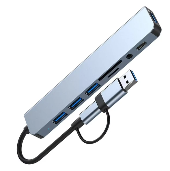 Byl 2218Tu Support 8 İn 1 Type-C Usb Çevirici ürün görseli 1