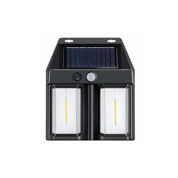 Rustik Ampul İkili Solar Duvar Aplik Güneş Enerjili Hareket Sensörlü ürün görseli 1