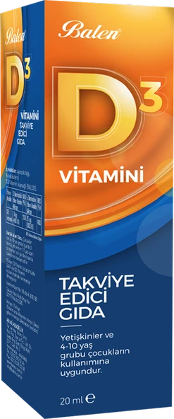 Balen Sıvı D3 Vitamini Takviye Edici Gıda  20 ML ürün görseli 1