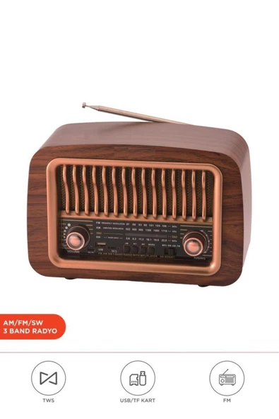Bluetooth Hoparlör Nostaljik Radyo Kablosuz Speaker D59 ürün görseli 1