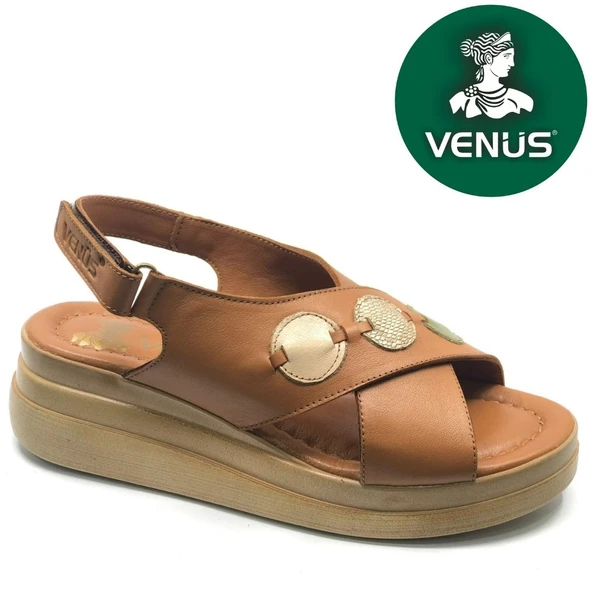 Venüs Hazzel Hakiki Deri Comfort Ortopedik Kadın Sandalet ürün görseli 1