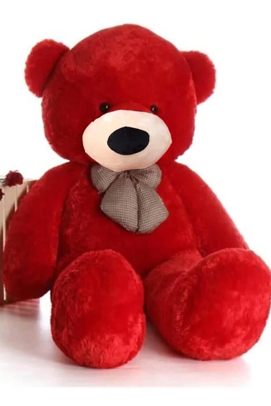 Papyonlu Sevimli Peluş Şaşkın Ayı 80 cm - Sevgiliye Özel HEDİYE ürün görseli 1