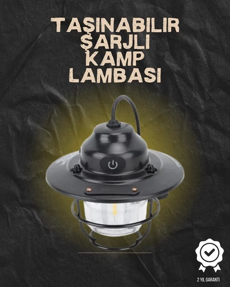 Kamp ve Bahçe İçin Retro LED Fener – Sıcak Işık, Uzun Ömürlü Batarya P125444S8599 ürün görseli 1