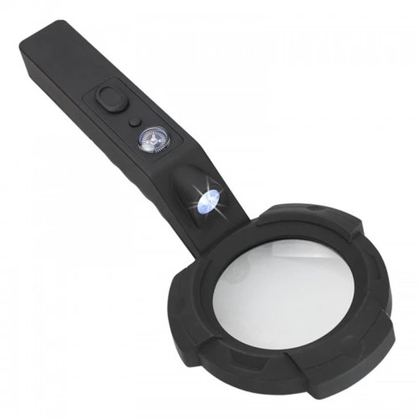 7 Led Aydınlatma Fener Pusula 4X Büyütme Okuma Büyüteç  Th-600557 ürün görseli 1