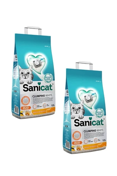 Duo White Vanilya Mandalin Kokulu Topaklanan Kedi Kumu 10 Lt (2 Adet) ürün görseli 1