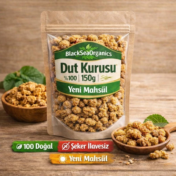 BlackSea Organics Doğal Katkısız Şeker İlavesiz Dut Kurusu 150g Yeni Mahsül Kurutulmuş Dut ürün görseli 1