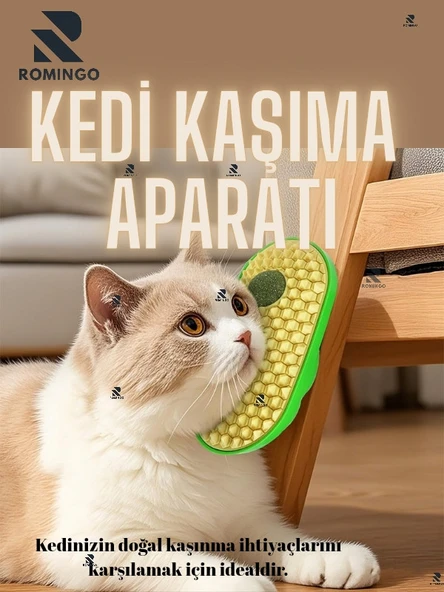 Kedi Kaşıma Aparatı Kedi Tarağı Kedi Fırçası Kedi Tüy Toplama Silikon Kaşıyıcılı Kedi Otu ürün görseli 1