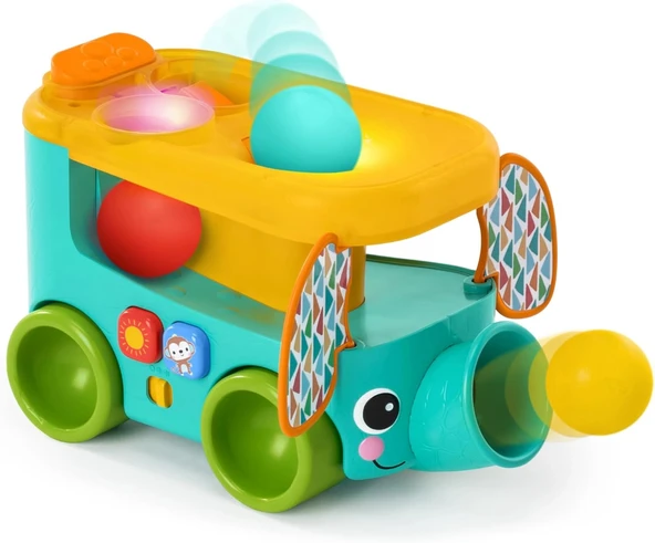 Bright Starts Pop & Roll Safari Otobüsü Işıklı ve Sesli Oyun Topu ürün görseli 1