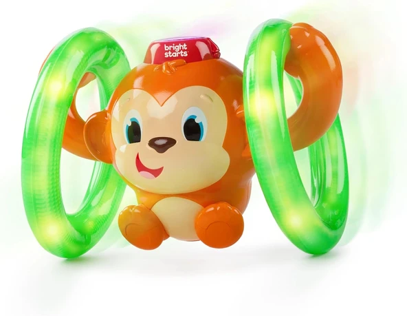 Bright Starts Roll & Glow Monkey 6 Ay ve Üzeri İçin Işıklı ve Sesli Emekleyen Bebek Oyuncağı ürün görseli 1