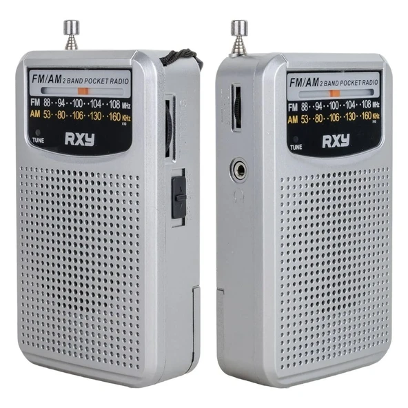 Bariton Cep Tipi Mini Analog Radyo Gri ürün görseli 1