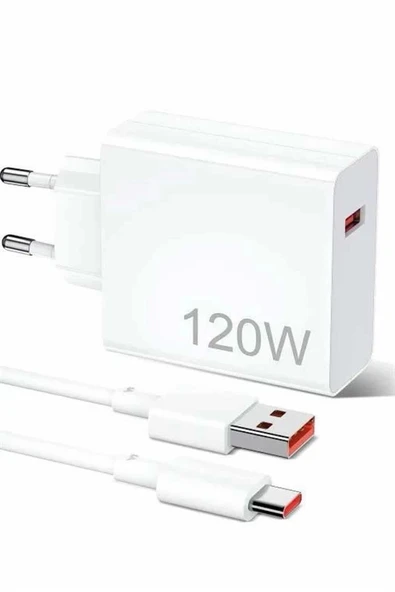 120W Şarj Aleti Hızlı Çift Turbo Şarj Aleti Seti Beyaz P125971S759 ürün görseli 1