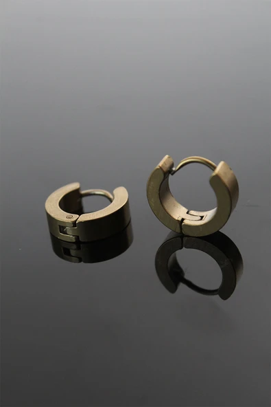 316L Çelik Gold Renk Halka Model Çift Küpe - TJ-EKP252 ürün görseli 1