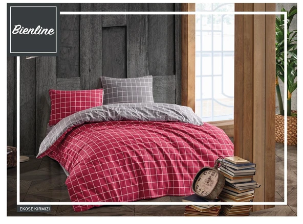 Komfort Home Tek Kişilik Ranforce Nevresim Takımı  / Ekose Kırmızı ürün görseli 1