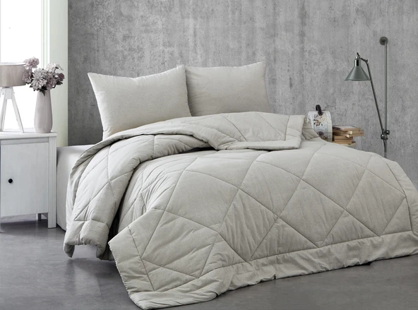 Komfort Home Çift Kişilik %100 Pamuk Kumaş Silikon Dolgulu Yorgan+Yastık /G2 ürün görseli 1