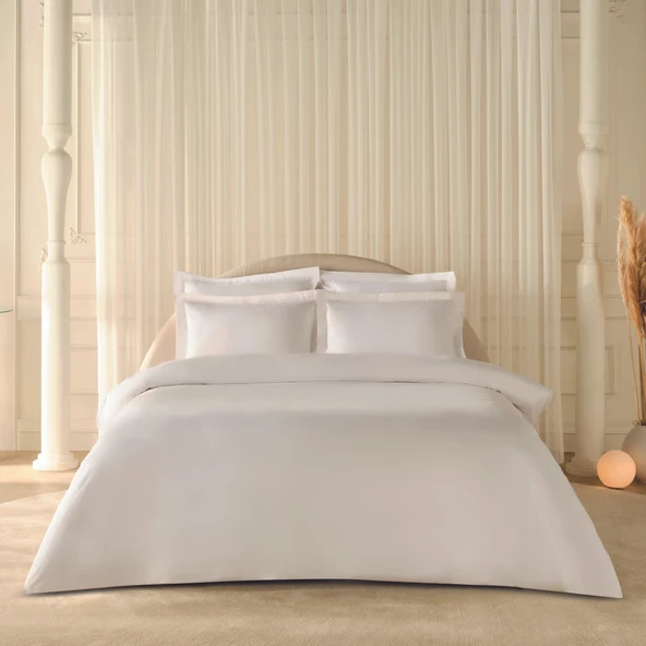 Komfort Home White Collection 80 Tel %100 Pamuk Percale Tek Kişilik Nevresim Takımı Beyaz ürün görseli 1