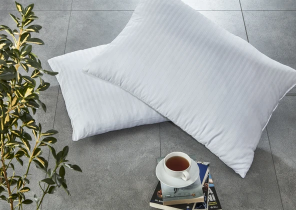 Komfort Home Çizgili Pamuk Saten Yastık 800Gr (2 Adet) ürün görseli 1