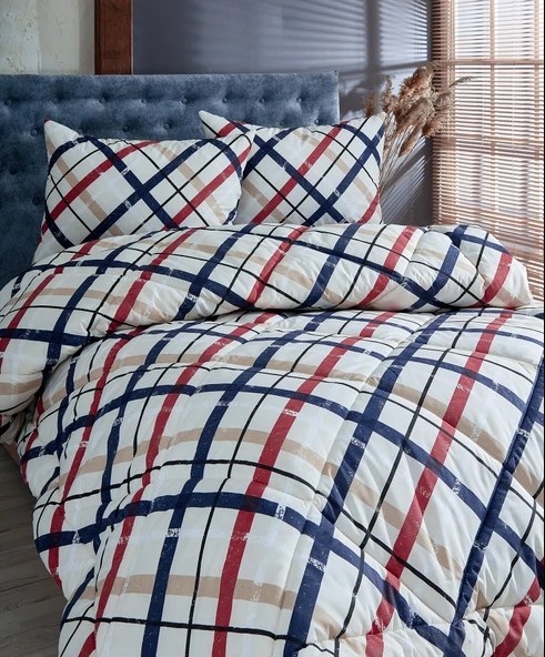 Komfort Home Çift Kişilik Baskılı Pamuklu Silikon Yorgan + Yastık / P2 ürün görseli 1