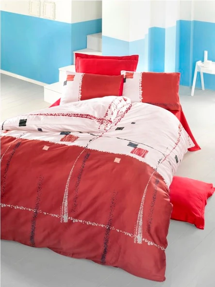 Komfort Home Tek Kişilik Ranforce Nevresim Takımı (Nil Kırmızı) ürün görseli 1