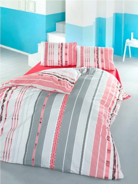 Komfort Home Tek Kişilik Ranforce Nevresim Takımı (Serra Kırmızı) ürün görseli 1