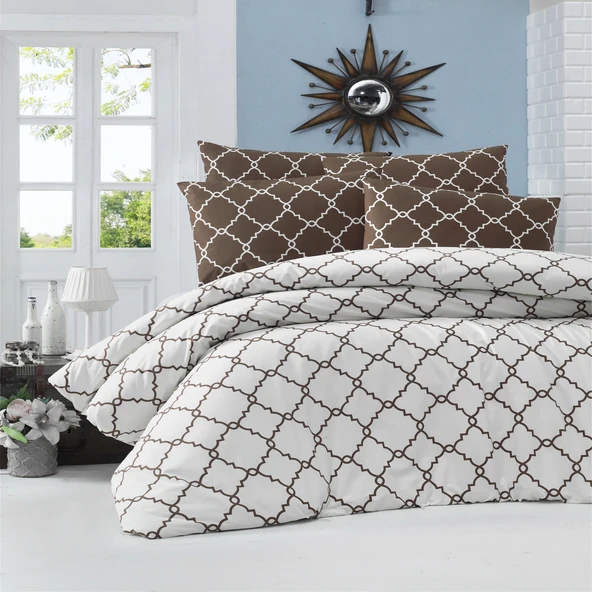 Komfort Home Tek Kişilik Ranforce Nevresim Takımı (Symbol White) ürün görseli 1