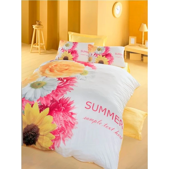 Komfort Home 3D Çift Kişilik Pamuk Saten Nevresim Takımı (Daisy) ürün görseli 1