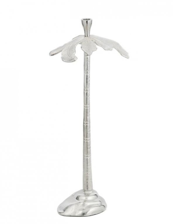 Vitale Palmiye Gümüş Mumluk Büyük 66X24X27CM AK.IU0008 ürün görseli 1