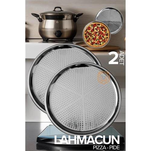Lahmacun Pizza Pide Pişirme Tepsisi 2 li SET ürün görseli 1