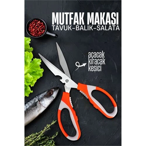 Mutfak Makası - Tavuk Kesme Makası Balık Temizleme Makası Salata Hazırlama Makası ürün görseli 1