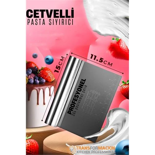 Pasta Spatulası - Profesyonel Hamur Sıyırıcı - Ölçü Cetvelli Pasta Hamur Spatulası ürün görseli 1