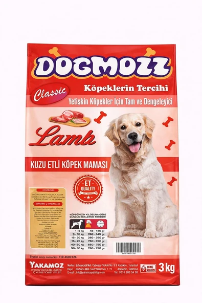 DogMozz Kuzulu Yetişkin Köpek Maması 3 Kg ürün görseli 1