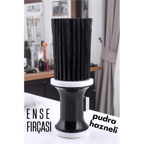 Pudra Hazneli Ense Fırçası Saç Temizleme Fırçası - Berber Temizlik Fırçası- Kuaför Berber Malzemesi ürün görseli 1