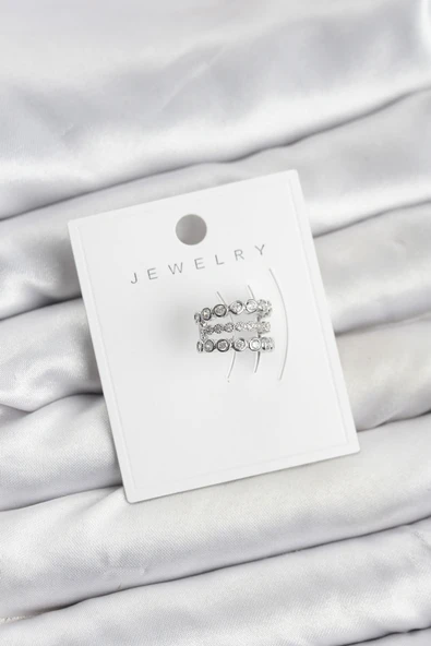 Gümüş Renk Zirkon Taşlı Pirinç Kıkırdak Earcuff Küpe - TJ-BKP11618 ürün görseli 1