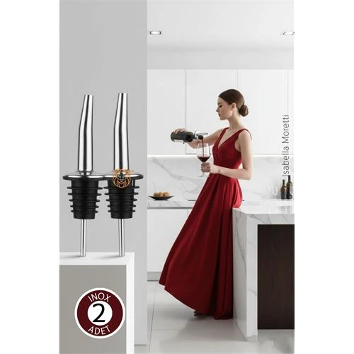 2 Adet Profesyonel Inox Paslanmaz Çelik Free Flow Pourer (Akıtıcı) ürün görseli 1