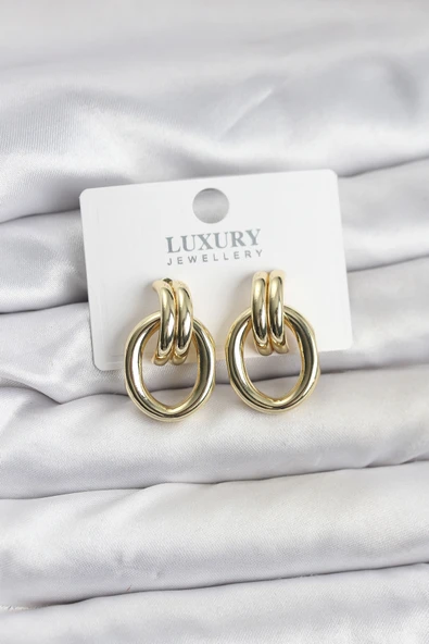 Gold Renk Pirinç Vintage Kadın Küpe - TJ-BKP11625 ürün görseli 1