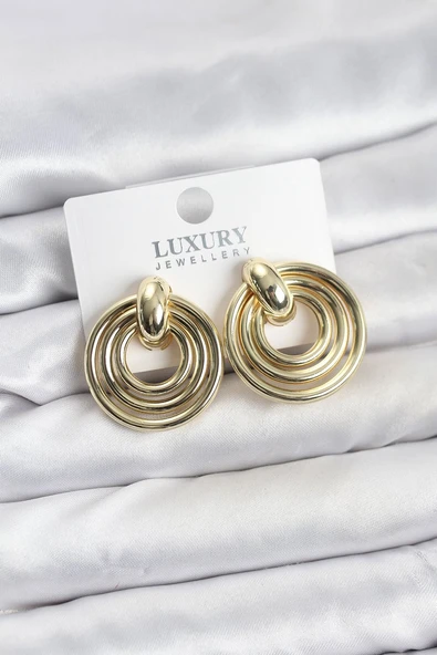 Gold Renk Pirinç Vintage Kadın Küpe (Vice/1395) ürün görseli 1