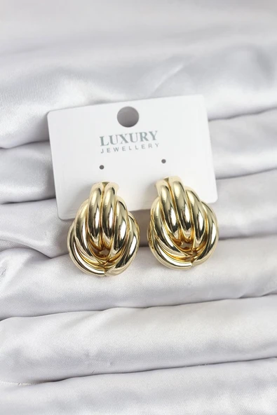 Pirinç Gold Renk Vintage Kadın Küpe (Vice/1395) ürün görseli 1