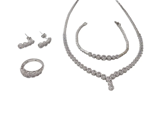 Zirkon Taşlı 925 Ayar Gümüş Rodyumlu Takı Seti 28-32 Gram (048) ürün görseli 1
