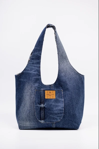 Omuz Çanta Pamuk Denim Lazer Efekt Yıkamalı ürün görseli 1