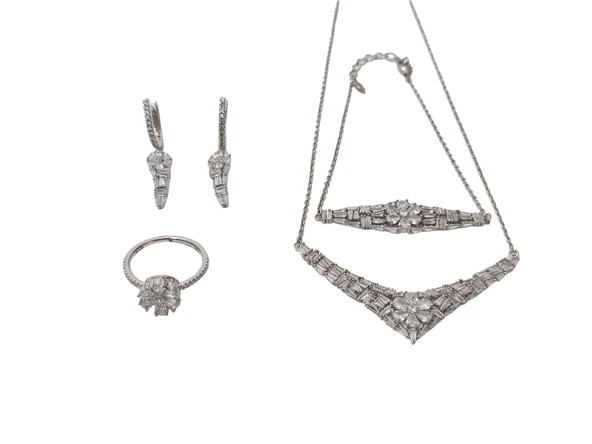 Zirkon Taşlı 925 Ayar Gümüş Rodyumlu Takı Seti 17-22 Gram (037) ürün görseli 1
