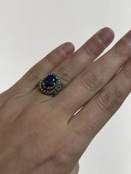 Lapus Lazuli Taşlı 925 Ayar Gümüş Yüzük 14,20 Gram ürün görseli 1