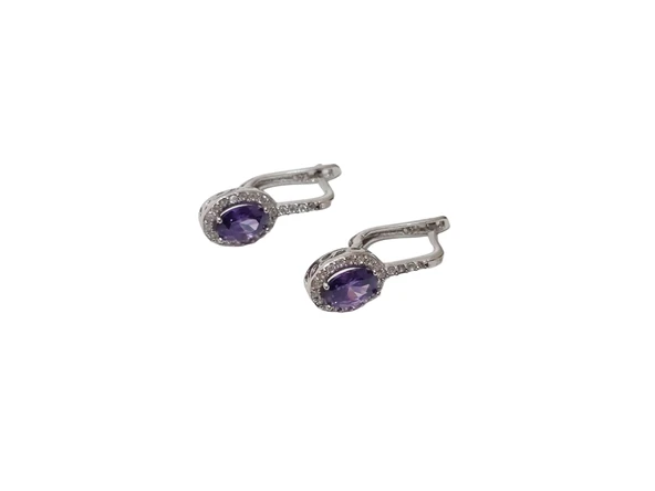 Zirkon Taşlı 925 Ayar Gümüş Küpe 2,75 Gram ürün görseli 1