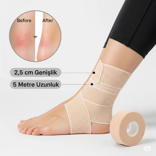 Ayakkabı Vurma Önleyici Rulo Bant 2.5 cm X 5 m ürün görseli 1
