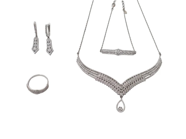Zirkon Taşlı 925 Ayar Gümüş Rodyumlu Takı Seti 23-28 Gram (015) ürün görseli 1